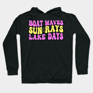 boat waves sun rays lake days Hoodie